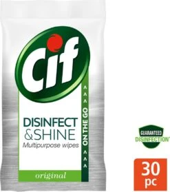 Cif Disinfect & Shine Wipes Original Desinfectie Schoonmaakdoekjes - 12 X 30 Doekjes - Voordeelverpakking -Winkel Voor Schoonmaakartikelen 1062x1200 1