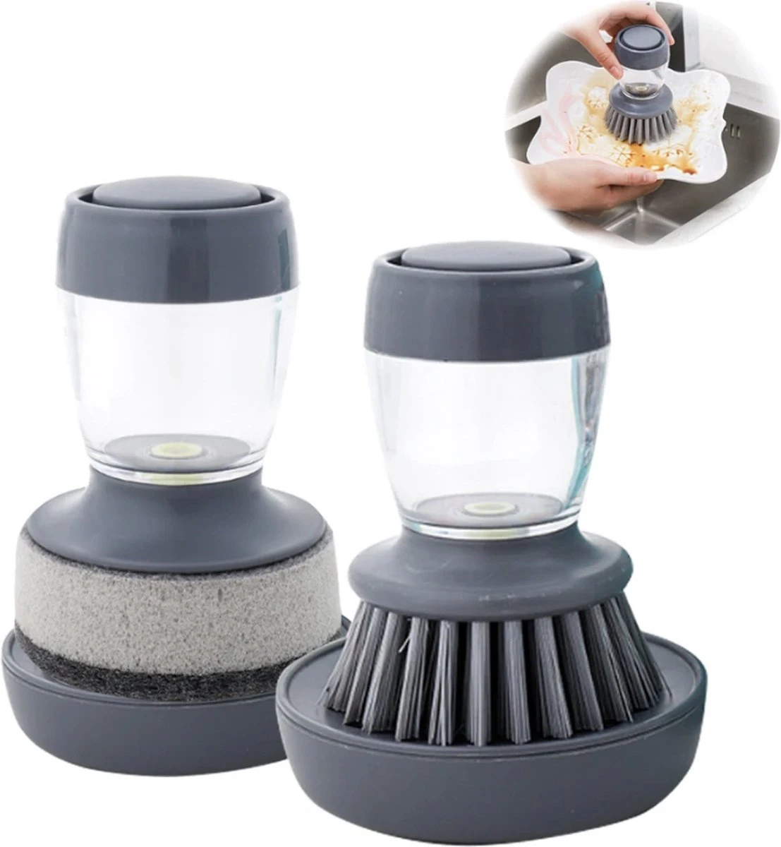 Afwasborstel met Zeepdispenser – Met 3 verschillende opzet stukken – Inclusief Houder – Grijs – Afwas Borstel Zeepreservoir – Zeep Handborstel – Doseerpomp – Afwasmiddel Dispenser – Navulbaar Afwasborstel Met Zeepdispenser – Met 3 Verschillende Opzet Stukken – Inclusief Houder – Grijs – Afwas Borstel Zeepreservoir – Zeep Handborstel – Doseerpomp – Afwasmiddel Dispenser – Navulbaar -Winkel Voor Schoonmaakartikelen 1107x1200 2