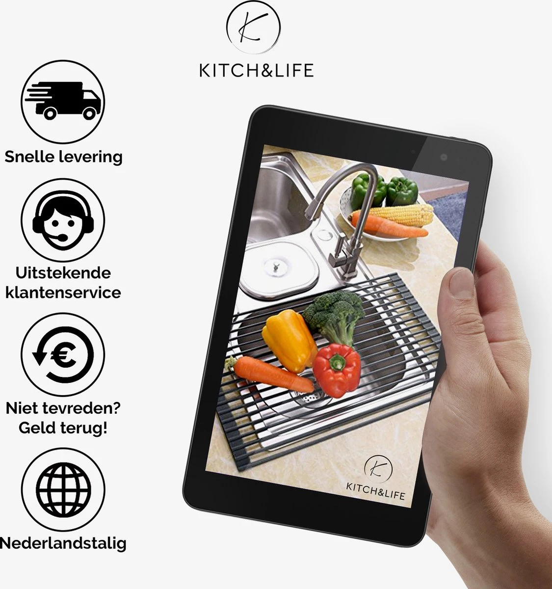 Kitch&Life Afdruiprek oprolbaar - Mat Zwart - Pannenonderzetter - Afdruipmat - Keukenrek 3-in-1 Kitch&Life Afdruiprek Oprolbaar - Mat Zwart - Pannenonderzetter - Afdruipmat - Keukenrek 3-in-1 -Winkel Voor Schoonmaakartikelen 1125x1200 3