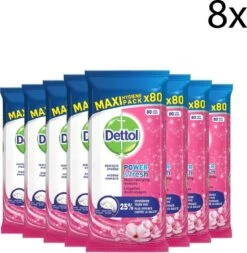 Dettol - Schoonmaakdoekjes - Power & Fresh - Kersenbloesem - 80 Stuks X8