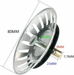 Afvoerzeef Roestvrijstaal - Gootsteen Zeef - Gootsteen Stopper - RVS - 80mm -Winkel Voor Schoonmaakartikelen 1184x1200 1