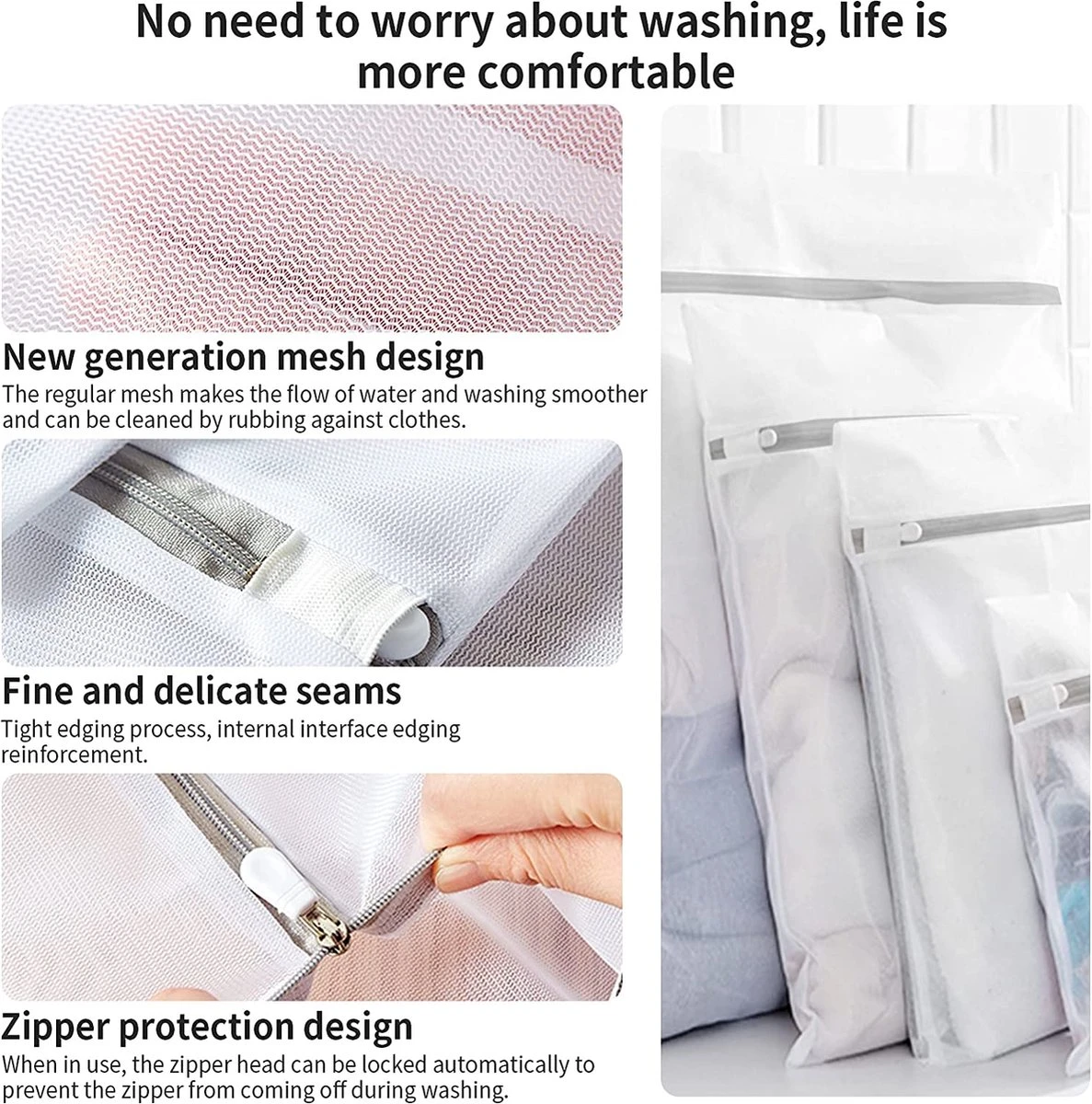 BOTC Waszakken - Wasnetten - Set van 5 - Bescherm je Wasgoed en Wasmachine - Transparant BOTC Waszakken - Wasnetten - Set Van 5 - Bescherm Je Wasgoed En Wasmachine - Transparant -Winkel Voor Schoonmaakartikelen