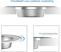 Luxe RVS Gootsteen Zeef Ø80 - 90mm - Gootsteenstop - Afvoerzeef - Korfplug - Gootsteenbakje -Winkel Voor Schoonmaakartikelen 1200x1020 5