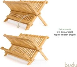 Budu Afdruiprek - Afdruiprekje Van Bamboe Hout - Afdruiprek Voor Afwas - Vaatwasrek - Keukenrek - Inklapbaar - Opvouwbaar - -Winkel Voor Schoonmaakartikelen 1200x1037 1