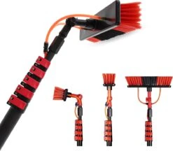 Merkloos Telescoopsteel Ramenwassen 4,6M - Met Borstel & Waterdoorvoer - Voor Ramen - Watertoevoer - Borstel -Winkel Voor Schoonmaakartikelen 1200x1051 2