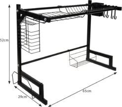 Afdruiprek Droger Zwart Voor Bestek Boven De Gootsteen 65 Cm X 29 Cm X 52 Cm -Winkel Voor Schoonmaakartikelen 1200x1052