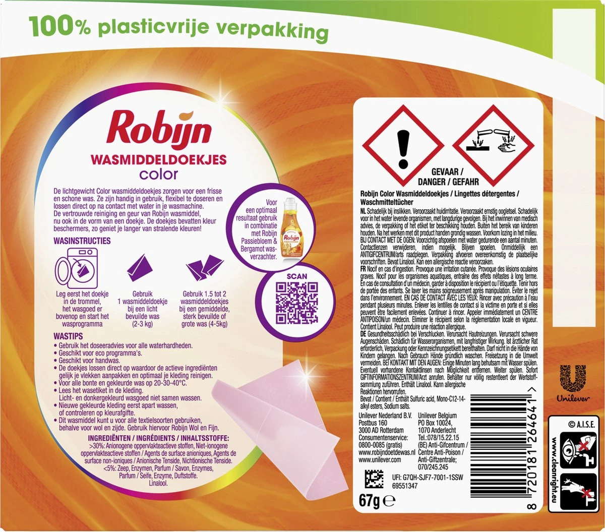Robijn Classics Color Wasmiddeldoekjes - 4 x 16 wasstrips - Voordeelverpakking Robijn Classics Color Wasmiddeldoekjes - 4 X 16 Wasstrips - Voordeelverpakking -Winkel Voor Schoonmaakartikelen