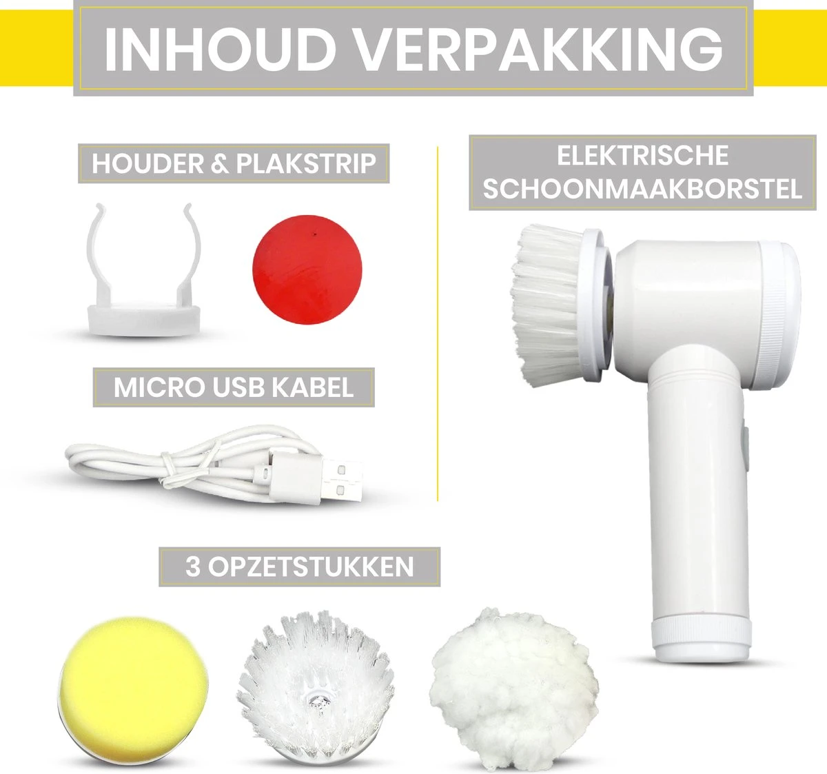 Lenga Elektrische schoonmaakborstel - 5 in 1 borstel - Oplaadbaar - Wasborstel - Schoonmaakmiddelen - Schrobborstels Lenga Elektrische Schoonmaakborstel - 5 In 1 Borstel - Oplaadbaar - Wasborstel - Schoonmaakmiddelen - Schrobborstels -Winkel Voor Schoonmaakartikelen 1200x1123 4