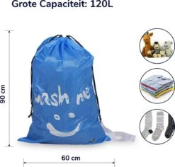 Wonair - Grote Waszak - 60x90cm - Hemelsblauw - Met Trekkoord En Draagband -Winkel Voor Schoonmaakartikelen 1200x1147