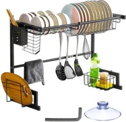 Afdruiprek Droger Zwart Voor Bestek Boven De Gootsteen 65 Cm X 29 Cm X 52 Cm -Winkel Voor Schoonmaakartikelen 1200x1154 6