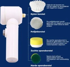 B-care Magic Brush - Elektrische Multifunctionele Schoonmaakborstel - 7 Opzetstukken - Wasborstel - Poetsmachine - Schrobborstel - Handborstel - Werkborstel - Schrobber - Boorborstel - Reinigingsborstel 7 B-care Magic Brush - Elektrische Multifunctionele Schoonmaakborstel - 7 Opzetstukken - Wasborstel - Poetsmachine - Schrobborstel - Handborstel - Werkborstel - Schrobber - Boorborstel - Reinigingsborstel -Winkel Voor Schoonmaakartikelen 1200x1156 9