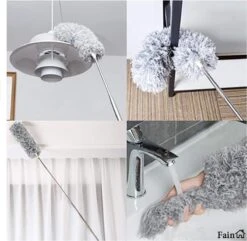 Fain® Plumeau Met Telescoopsteel – Grijs – 80 Tot 280 Cm - Uitschuifbaar – Wasbaar - Flexibel 360° Draaibaar – Duster - Microvezel Ragebol -Winkel Voor Schoonmaakartikelen 1200x1170 8