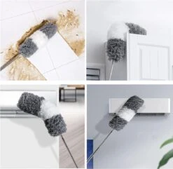 Vannons - Plumeau - Ragebol - Plumeau Uitschuifbaar Tot 245 Cm - Met Telescoopsteel - Wasbaar Microvezel - Grijs Wit -Winkel Voor Schoonmaakartikelen 1200x1171 5