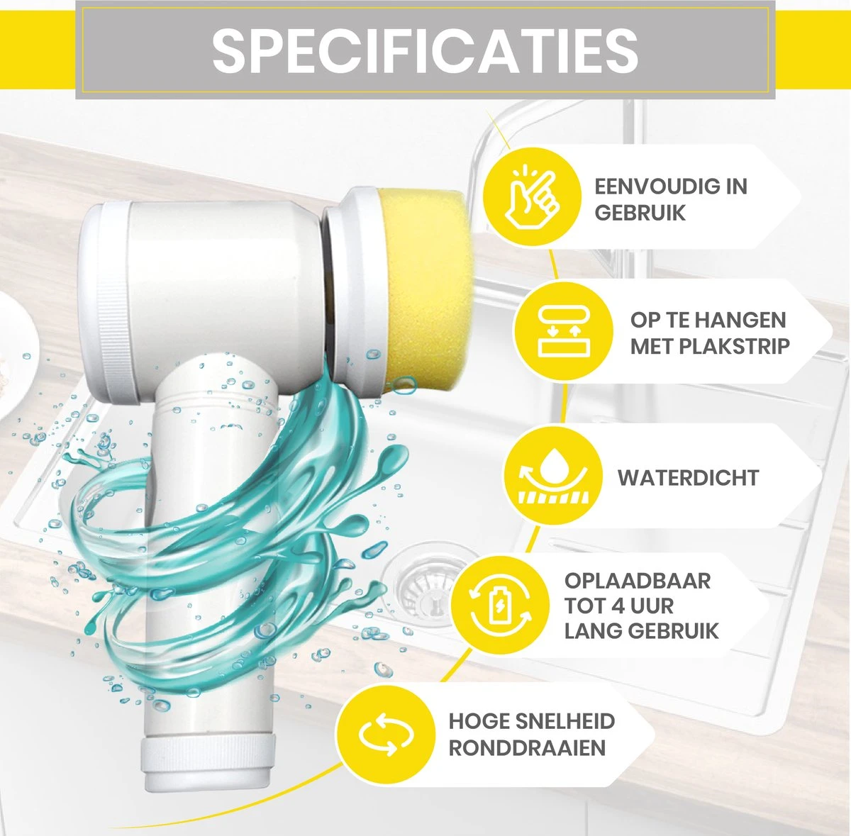 Lenga Elektrische schoonmaakborstel - 5 in 1 borstel - Oplaadbaar - Wasborstel - Schoonmaakmiddelen - Schrobborstels Lenga Elektrische Schoonmaakborstel - 5 In 1 Borstel - Oplaadbaar - Wasborstel - Schoonmaakmiddelen - Schrobborstels -Winkel Voor Schoonmaakartikelen 1200x1179 5