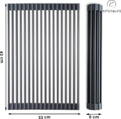 Kitch&Life Afdruiprek Oprolbaar - Mat Zwart - Pannenonderzetter - Afdruipmat - Keukenrek 3-in-1 7 Kitch&Life Afdruiprek Oprolbaar - Mat Zwart - Pannenonderzetter - Afdruipmat - Keukenrek 3-in-1 -Winkel Voor Schoonmaakartikelen 1200x1185 1