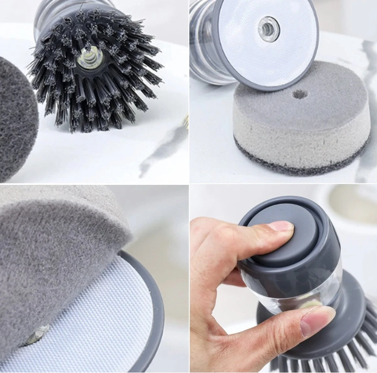 Afwasborstel met Zeepdispenser – Met 3 verschillende opzet stukken – Inclusief Houder – Grijs – Afwas Borstel Zeepreservoir – Zeep Handborstel – Doseerpomp – Afwasmiddel Dispenser – Navulbaar Afwasborstel Met Zeepdispenser – Met 3 Verschillende Opzet Stukken – Inclusief Houder – Grijs – Afwas Borstel Zeepreservoir – Zeep Handborstel – Doseerpomp – Afwasmiddel Dispenser – Navulbaar -Winkel Voor Schoonmaakartikelen 1200x1189 7