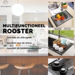 Kitch&Life Afdruiprek Oprolbaar - Mat Zwart - Pannenonderzetter - Afdruipmat - Keukenrek 3-in-1 4 Kitch&Life Afdruiprek Oprolbaar - Mat Zwart - Pannenonderzetter - Afdruipmat - Keukenrek 3-in-1 -Winkel Voor Schoonmaakartikelen 1200x1200 1460