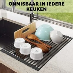 Kitch&Life Afdruiprek Oprolbaar - Mat Zwart - Pannenonderzetter - Afdruipmat - Keukenrek 3-in-1 10 Kitch&Life Afdruiprek Oprolbaar - Mat Zwart - Pannenonderzetter - Afdruipmat - Keukenrek 3-in-1 -Winkel Voor Schoonmaakartikelen 1200x1200 1464