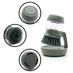 In Round Afwasborstel Met Zeepdispenser / Zeepreservoir – Inclusief Houder – Grijs – Afwas Borstel – Zeep Handborstel – Doseerpomp – Afwasmiddel Dispenser – Navulbaar -Winkel Voor Schoonmaakartikelen 1200x1200 1580