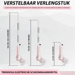 Trendosa Elektrische Schoonmaakborstel - Elektrische Schrobborstel - Poetsmachine - Handborstel - Scrubber- De Badkamer/Keuken/Auto- Roze -Winkel Voor Schoonmaakartikelen 1200x1200 1612
