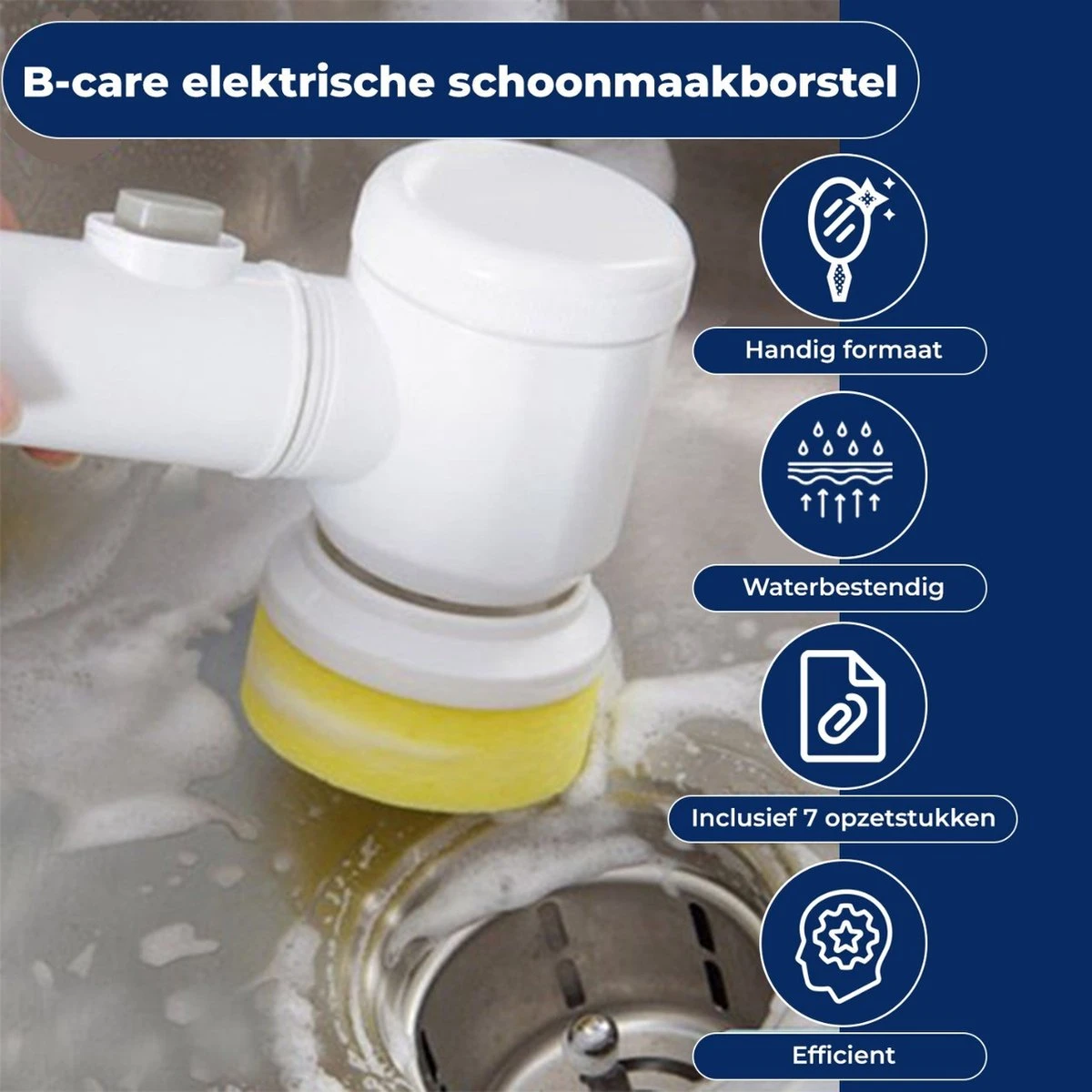 B-care Magic Brush - Elektrische Multifunctionele Schoonmaakborstel - 7 Opzetstukken - Wasborstel - Poetsmachine - Schrobborstel - Handborstel - Werkborstel - Schrobber - Boorborstel - Reinigingsborstel B-care Magic Brush - Elektrische Multifunctionele Schoonmaakborstel - 7 Opzetstukken - Wasborstel - Poetsmachine - Schrobborstel - Handborstel - Werkborstel - Schrobber - Boorborstel - Reinigingsborstel -Winkel Voor Schoonmaakartikelen 1200x1200 1615