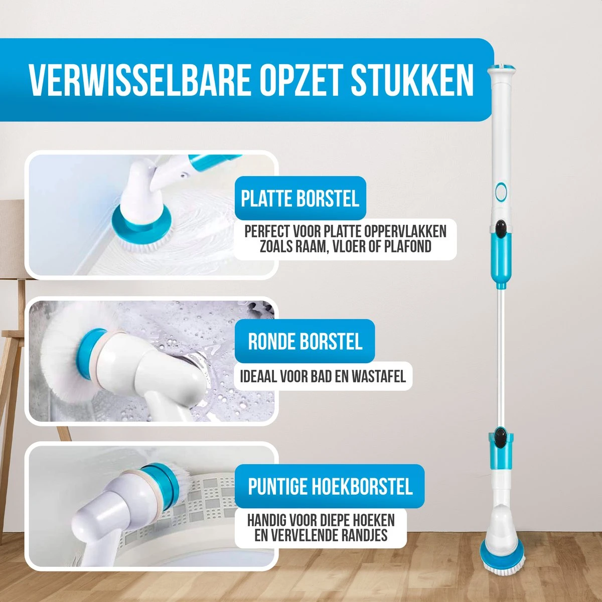 Strex Elektrische Schoonmaakborstel - Draadloze Schrobborstel - Schrobber - 3 Opzetstukken - Telescoopsteel - Poetsmachine met Krachtige Accu Strex Elektrische Schoonmaakborstel - Draadloze Schrobborstel - Schrobber - 3 Opzetstukken - Telescoopsteel - Poetsmachine Met Krachtige Accu -Winkel Voor Schoonmaakartikelen 1200x1200 1671