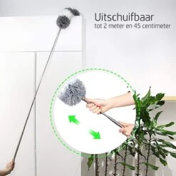 Vannons - Plumeau - Ragebol - Plumeau Uitschuifbaar Tot 245 Cm - Met Telescoopsteel - Wasbaar Microvezel - Grijs Wit -Winkel Voor Schoonmaakartikelen 1200x1200 1782