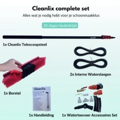 Cleanlix Telescoopsteel Met Borstel - Met Waterdoorvoer - Telescopische Wasborstel - Ramenwassen - Uitschuifbaar Tot 9 Meter -Winkel Voor Schoonmaakartikelen 1200x1200 1867
