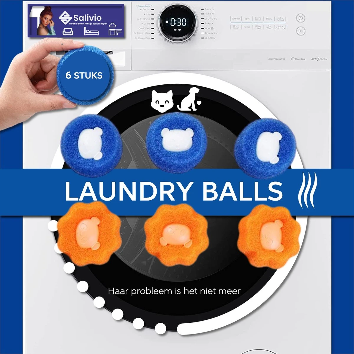 Salivio Laundryballs - 8x Wasbol Set - Huisdieren Haar Verwijderen - Wasbollen - Drogerballen - Energiebesparend - Wasverzachter - Milieuvriendelijk Wassen Salivio Laundryballs - 8x Wasbol Set - Huisdieren Haar Verwijderen - Wasbollen - Drogerballen - Energiebesparend - Wasverzachter - Milieuvriendelijk Wassen -Winkel Voor Schoonmaakartikelen 1200x1200 621