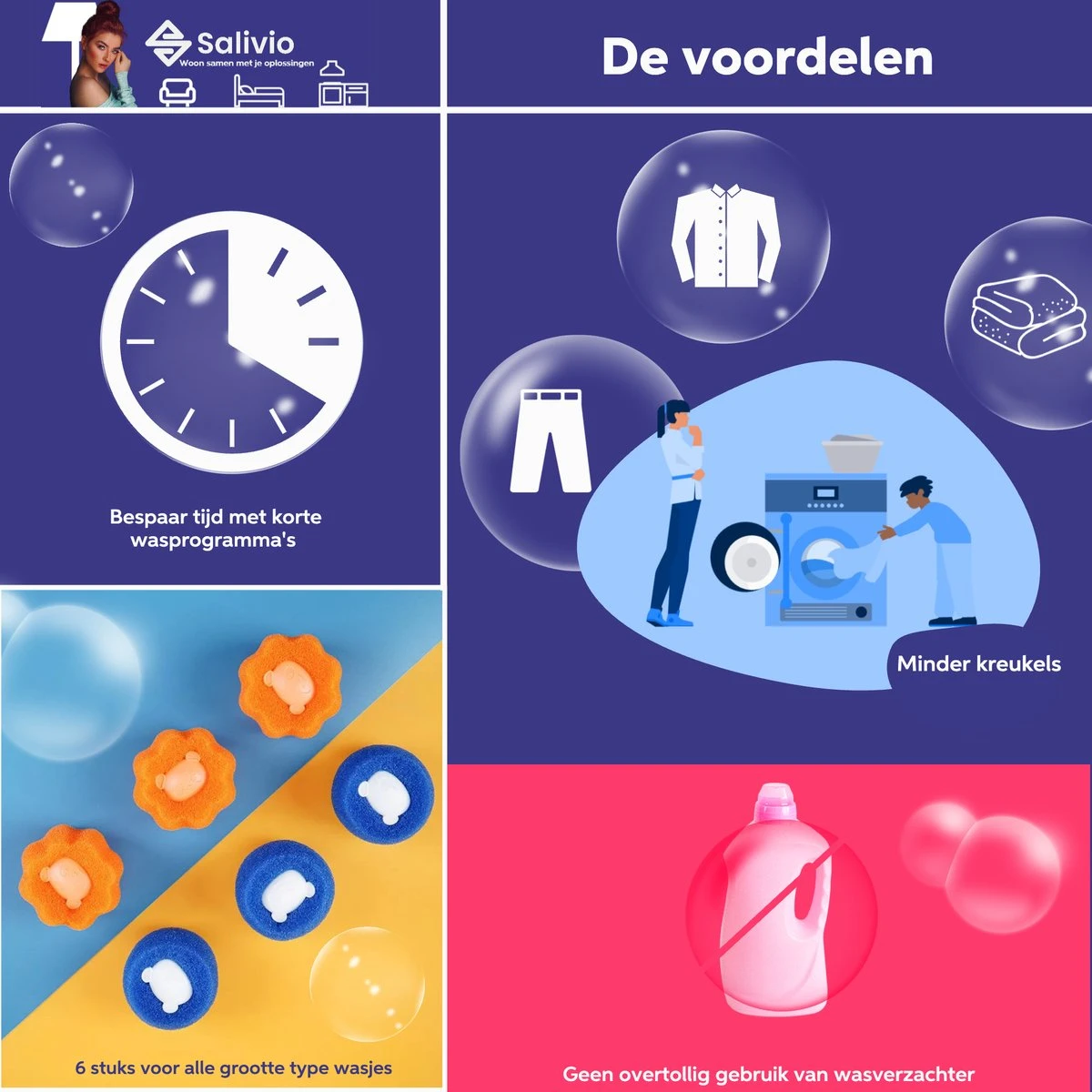 Salivio Laundryballs - 8x Wasbol Set - Huisdieren Haar Verwijderen - Wasbollen - Drogerballen - Energiebesparend - Wasverzachter - Milieuvriendelijk Wassen Salivio Laundryballs - 8x Wasbol Set - Huisdieren Haar Verwijderen - Wasbollen - Drogerballen - Energiebesparend - Wasverzachter - Milieuvriendelijk Wassen -Winkel Voor Schoonmaakartikelen 1200x1200 622