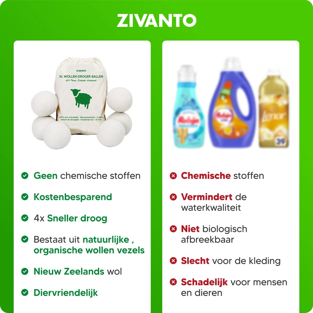 Drogerballen - Droogballen Voor Wasdrogers - Wasdrogerballen, Wasbollen & Wasballen - 100% Diervriendelijk, Duurzaam & Herbruikbaar - Duurzaam Cadeau - Energie Besparen - RWS Wol & Zero Waste - 6 Stuks van Zivanto Drogerballen - Droogballen Voor Wasdrogers - Wasdrogerballen, Wasbollen & Wasballen - 100% Diervriendelijk, Duurzaam & Herbruikbaar - Duurzaam Cadeau - Energie Besparen - RWS Wol & Zero Waste - 6 Stuks Van Zivanto -Winkel Voor Schoonmaakartikelen 1200x1200 670