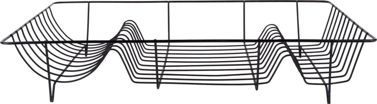 Present Time Afdruiprek - Linea Zwart met Mat Zwarte tray - 49x32x9,5cm Present Time Afdruiprek - Linea Zwart Met Mat Zwarte Tray - 49x32x9,5cm -Winkel Voor Schoonmaakartikelen