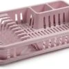 Oud Roze Afdruiprek Met Lekbak 45 X 30 Cm - Keukenbenodigdheden - Afwassen/afdrogen - Afwasrekken - Afdruiprekken Met Lekbak