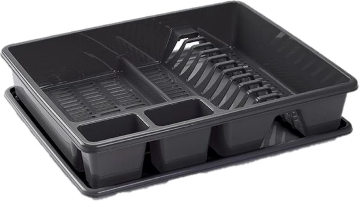 Afwas afdruiprek donkergrijs kunststof 48 x 38 x 9 cm - Afwassen/drogen met lekbak Afwas Afdruiprek Donkergrijs Kunststof 48 X 38 X 9 Cm - Afwassen/drogen Met Lekbak -Winkel Voor Schoonmaakartikelen 1200x674 3