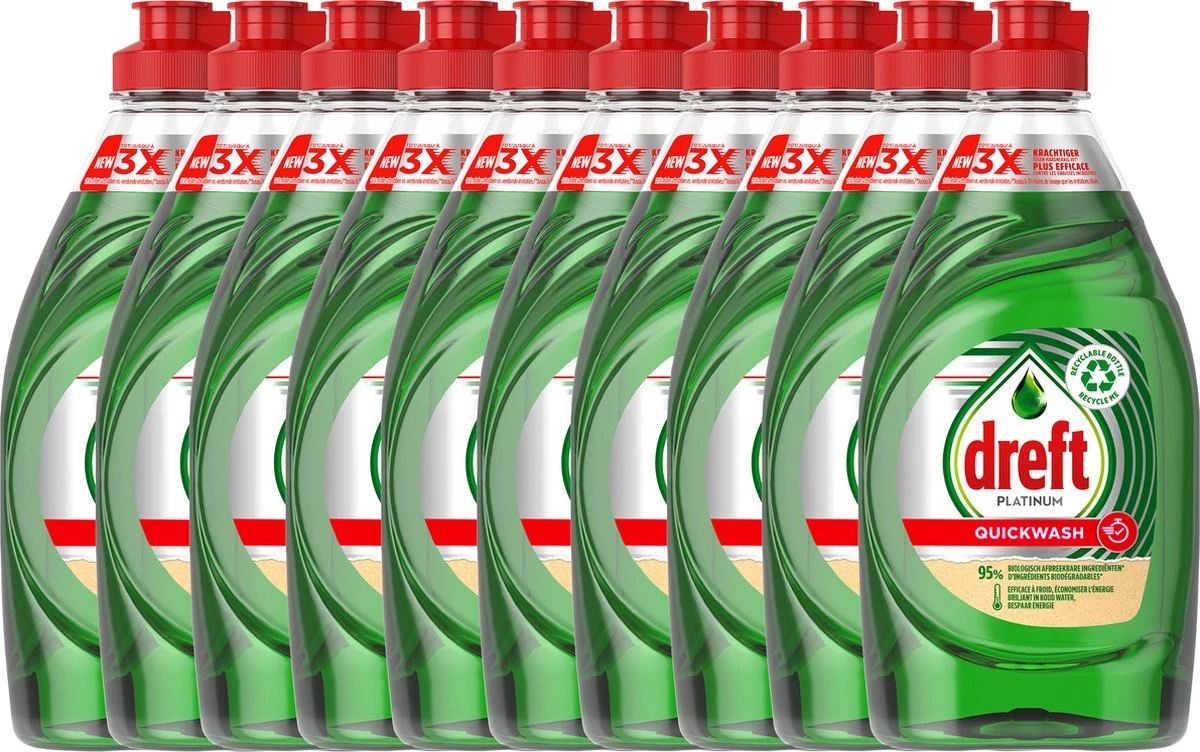 Dreft Platinum - Quickwash - Original - Vloeibaar Afwasmiddel - Voordeelverpakking 10 x 350 ml Dreft Platinum - Quickwash - Original - Vloeibaar Afwasmiddel - Voordeelverpakking 10 X 350 Ml -Winkel Voor Schoonmaakartikelen