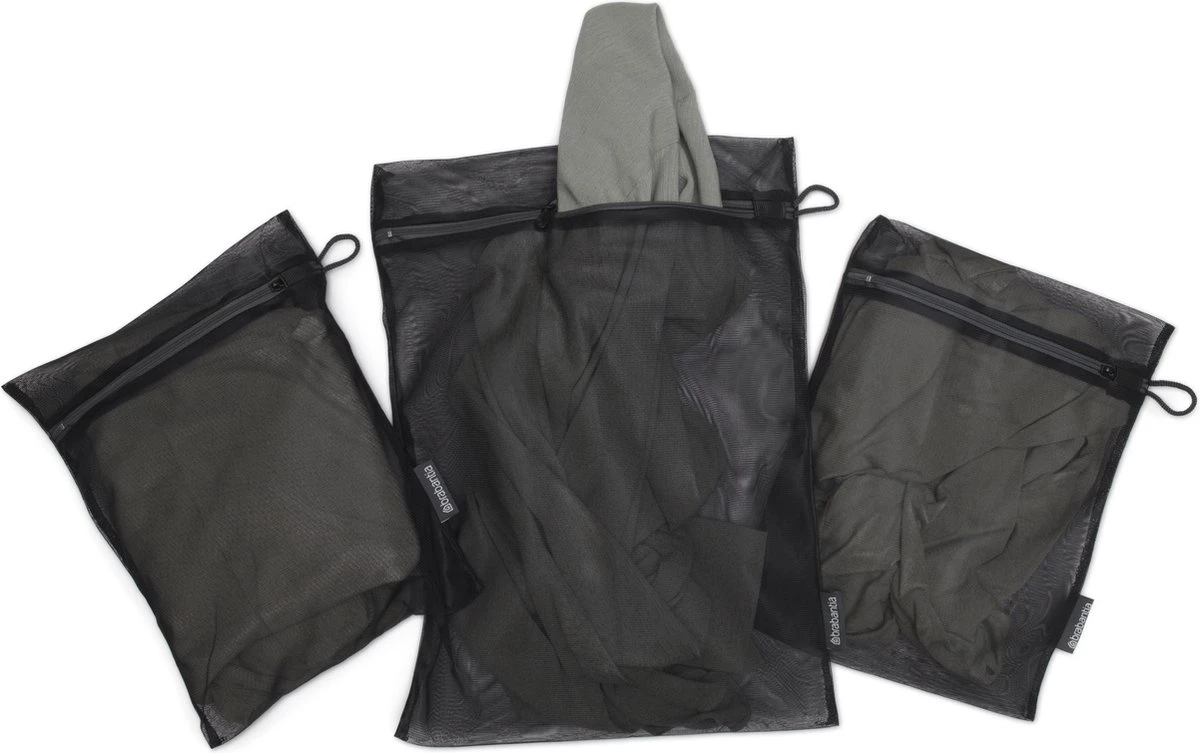 Brabantia Waszakjes in 2 maten - Set van 3 - Black Brabantia Waszakjes In 2 Maten - Set Van 3 - Black -Winkel Voor Schoonmaakartikelen
