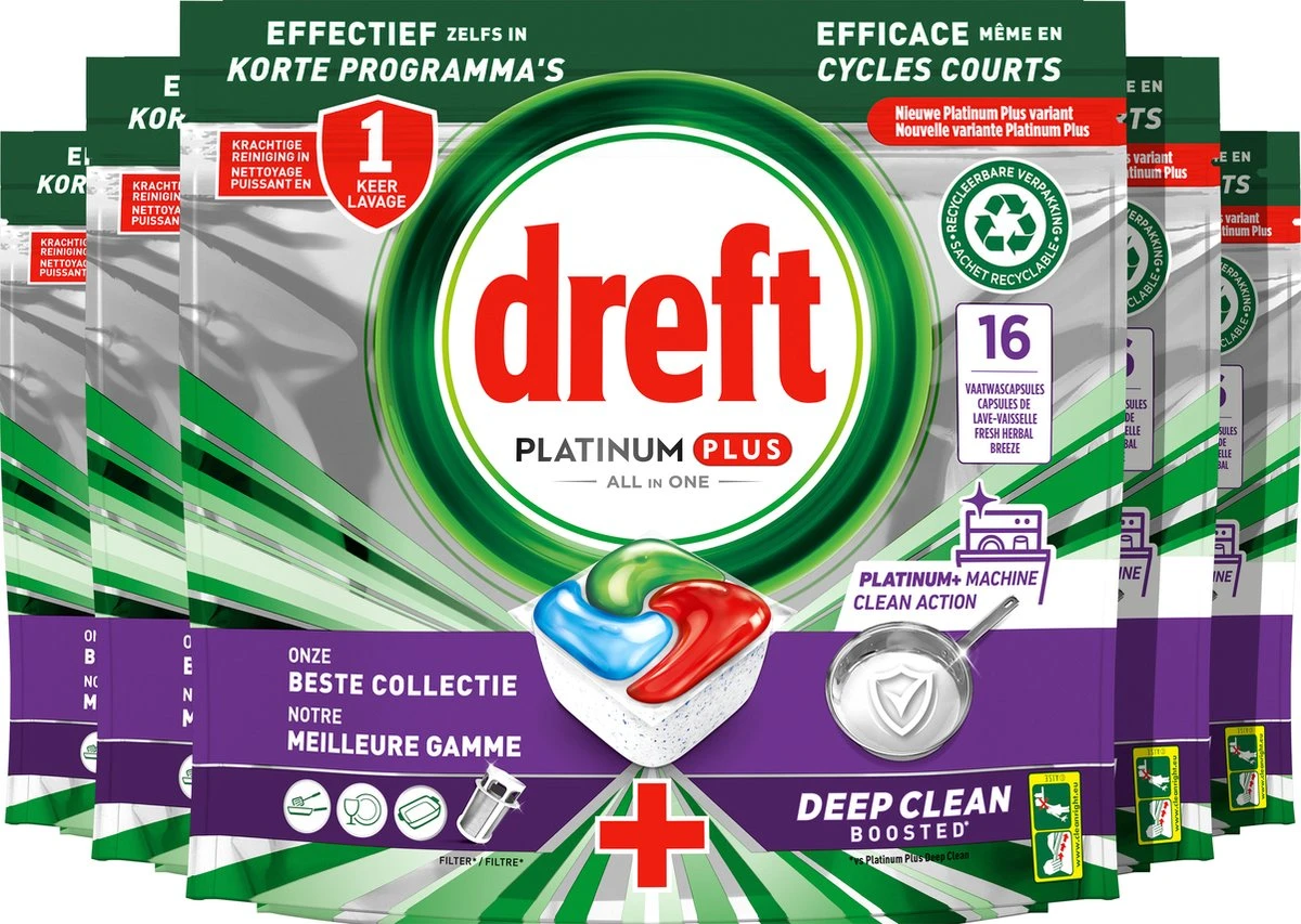 Dreft Platinum Plus All In One Machine Clean - Vaatwastabletten - 5 x 16 Tabletten Dreft Platinum Plus All In One Machine Clean - Vaatwastabletten - 5 X 16 Tabletten -Winkel Voor Schoonmaakartikelen 1200x853 2