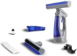 Swiss Pro+ Ruitenreiniger 3 In 1 WV 2 Blue Edition Window Vac - Ca. 120 M² - Waterzuiger - Incl. Smalle Zuigmond - Oplaadbaar - Raamwisser - Streeploos - Clicksystem - 2 Microvezeldoekjes - Met Sprayfunctie - Low Noise - Hepafilter -Winkel Voor Schoonmaakartikelen 1200x867