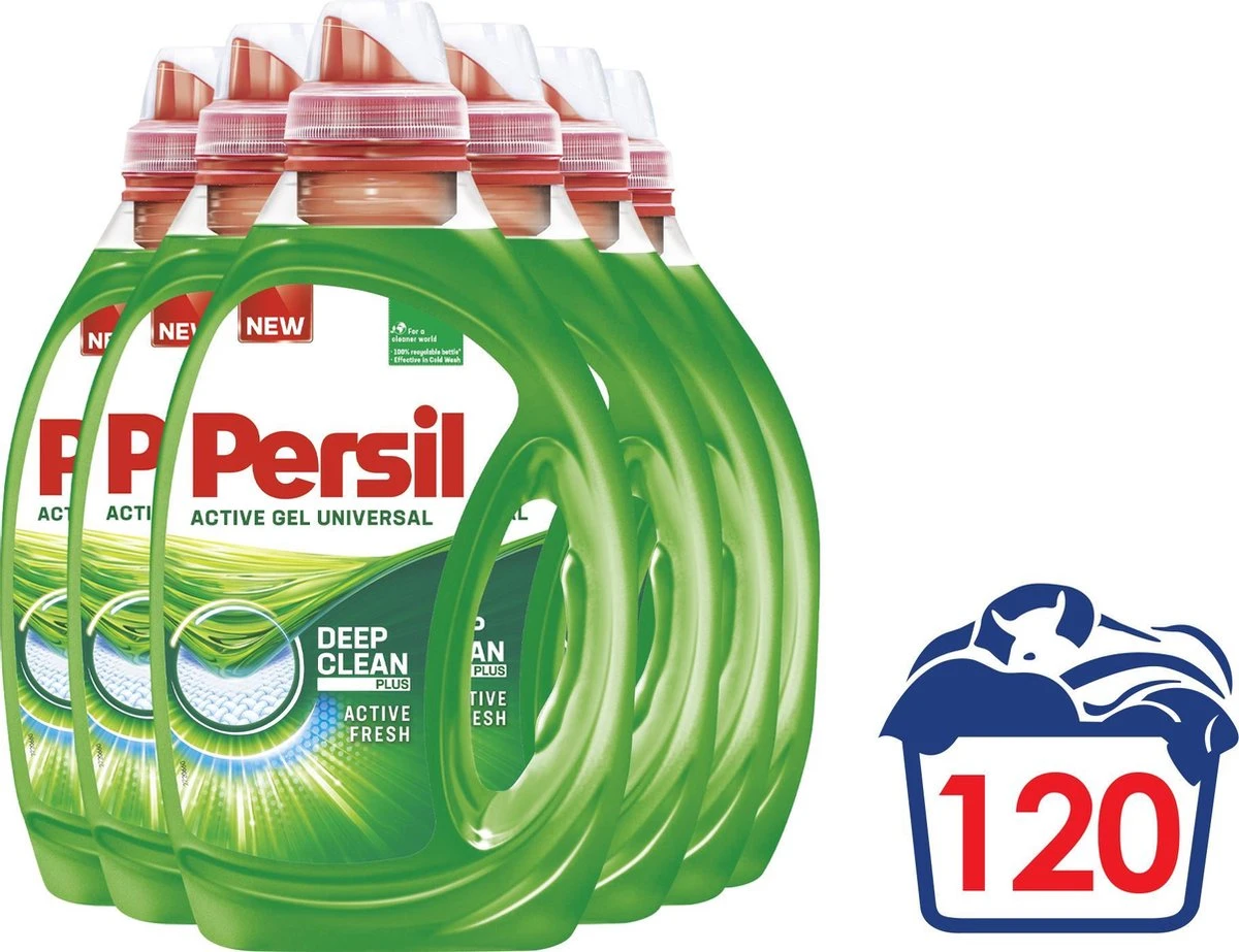 Persil Active Gel Universal - Vloeibaar Wasmiddel - Voordeelverpakking - 6 x 20 wasbeurten Persil® Persil Active Gel Universal - Vloeibaar Wasmiddel - Voordeelverpakking - 6 X 20 Wasbeurten -Winkel Voor Schoonmaakartikelen