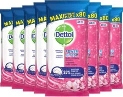 Dettol - Schoonmaakdoekjes - Power & Fresh - Kersenbloesem - 80 Stuks X8 -Winkel Voor Schoonmaakartikelen 1200x942
