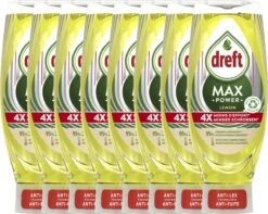 Dreft MaxPower - Lemon - Vloeibaar Afwasmiddel - Voordeelverpakking 8 X 640 Ml