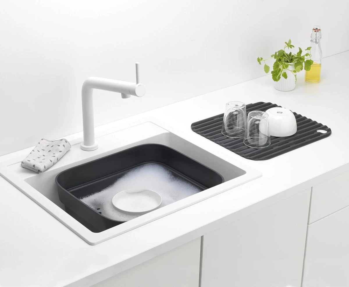 Brabantia SinkSide Afwasbak Vierkant - met Afdruipschaal - Dark Grey Brabantia SinkSide Afwasbak Vierkant - Met Afdruipschaal - Dark Grey -Winkel Voor Schoonmaakartikelen