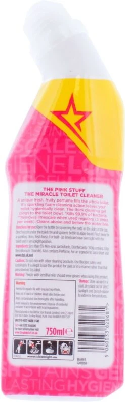 The Pink Stuff The Miracle Toilet Cleaner - Toiletreiniger - 750ml -Winkel Voor Schoonmaakartikelen 375x1200 2