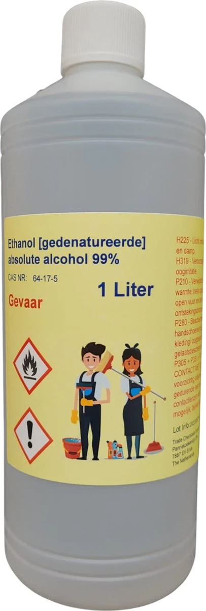 Absolute alcohol - denatured - ethanol - Ethanol 99% - 1 liter Absolute Alcohol - Denatured - Ethanol - Ethanol 99% - 1 Liter -Winkel Voor Schoonmaakartikelen 406x1200 1