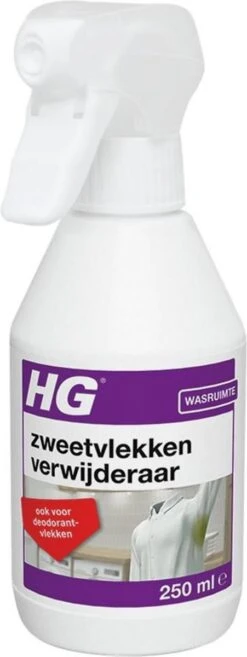 HG Zweetvlekkenverwijderaar - 250ml - Effectief Tegen Zweet- En Deodorantvlekken - Geschikt Voor Wit En Gekleurd Textiel -Winkel Voor Schoonmaakartikelen 451x1200