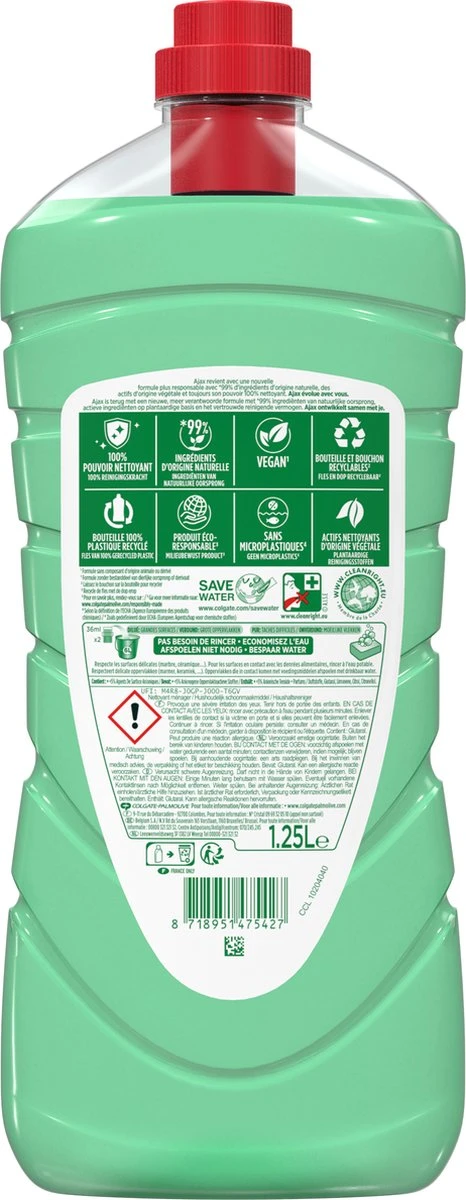 Ajax Allesreiniger Limoen 6 x 1.25L - Voordeelverpakking Ajax® Ajax Allesreiniger Limoen 6 X 1.25L - Voordeelverpakking -Winkel Voor Schoonmaakartikelen 466x1200 4