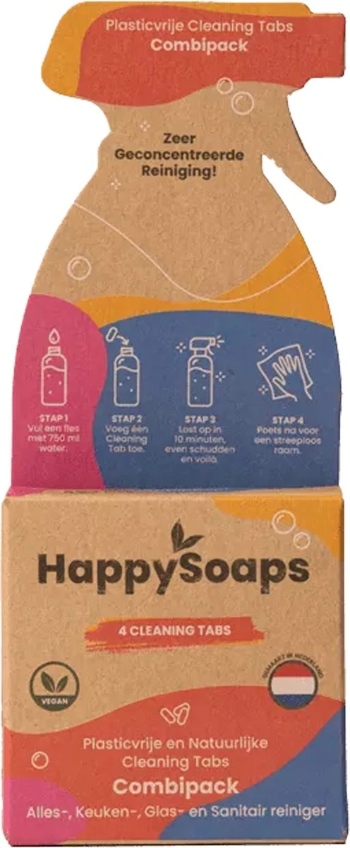 HappySoaps Cleaning Tabs - Combipack met 4 Verschillende Tabs - Allesreiniger, Keukenreiniger, Glasreiniger en Sanitairreiniger - 100% Plasticvrij, Duurzaam & Vegan HappySoaps Cleaning Tabs - Combipack Met 4 Verschillende Tabs - Allesreiniger, Keukenreiniger, Glasreiniger En Sanitairreiniger - 100% Plasticvrij, Duurzaam & Vegan -Winkel Voor Schoonmaakartikelen 496x1200 2