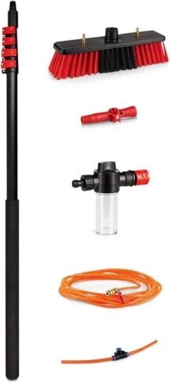 Merkloos Telescoopsteel Ramenwassen 4,6M - Met Borstel & Waterdoorvoer - Voor Ramen - Watertoevoer - Borstel -Winkel Voor Schoonmaakartikelen 535x1200