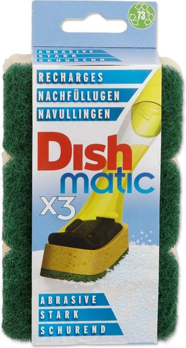 Dishmatic Schuursponsjes Navulling | 3 Stuks | Voor Afwasborstel Met Zeep Dispenser Dishmatic Schuursponsjes Navulling | 3 Stuks | Voor Afwasborstel Met Zeep Dispenser -Winkel Voor Schoonmaakartikelen 643x1200 1
