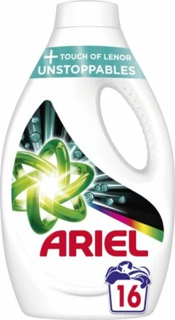 Ariel Vloeibaar Wasmiddel +Touch Van Lenor Unstoppables - Kleur - Voordeelverpakking 4 X 16 Wasbeurten -Winkel Voor Schoonmaakartikelen 656x1200